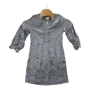 Tommy Bahama St. Lucia Linen Blend Coverup Dress Women's S Embroidered Lace Gray